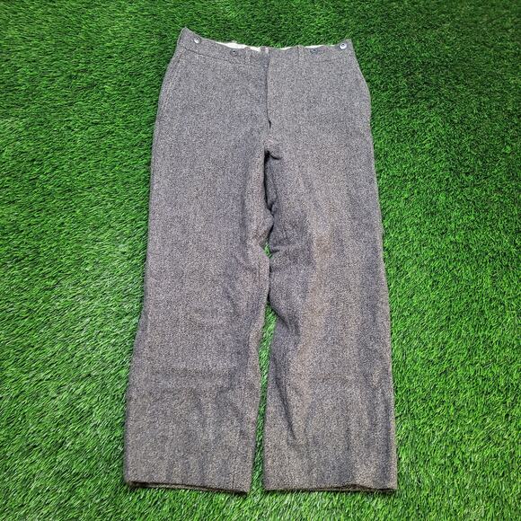 VTG 70s Woolrich USA Gray Tweed Pants Mens 33x27 Wool USA Made Talon - Picture 1 of 9
